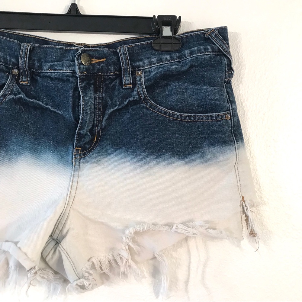 Free People Bleach Dipped Cutoff Denim Shorts - Picture 2 of 5